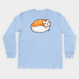 cat sushi blep Kids Long Sleeve T-Shirt